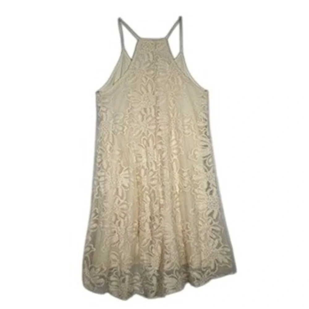 Emmelee Cream Lace Swing Dress Small Boho Festival Trapeze Racerback - Picture 2 of 6